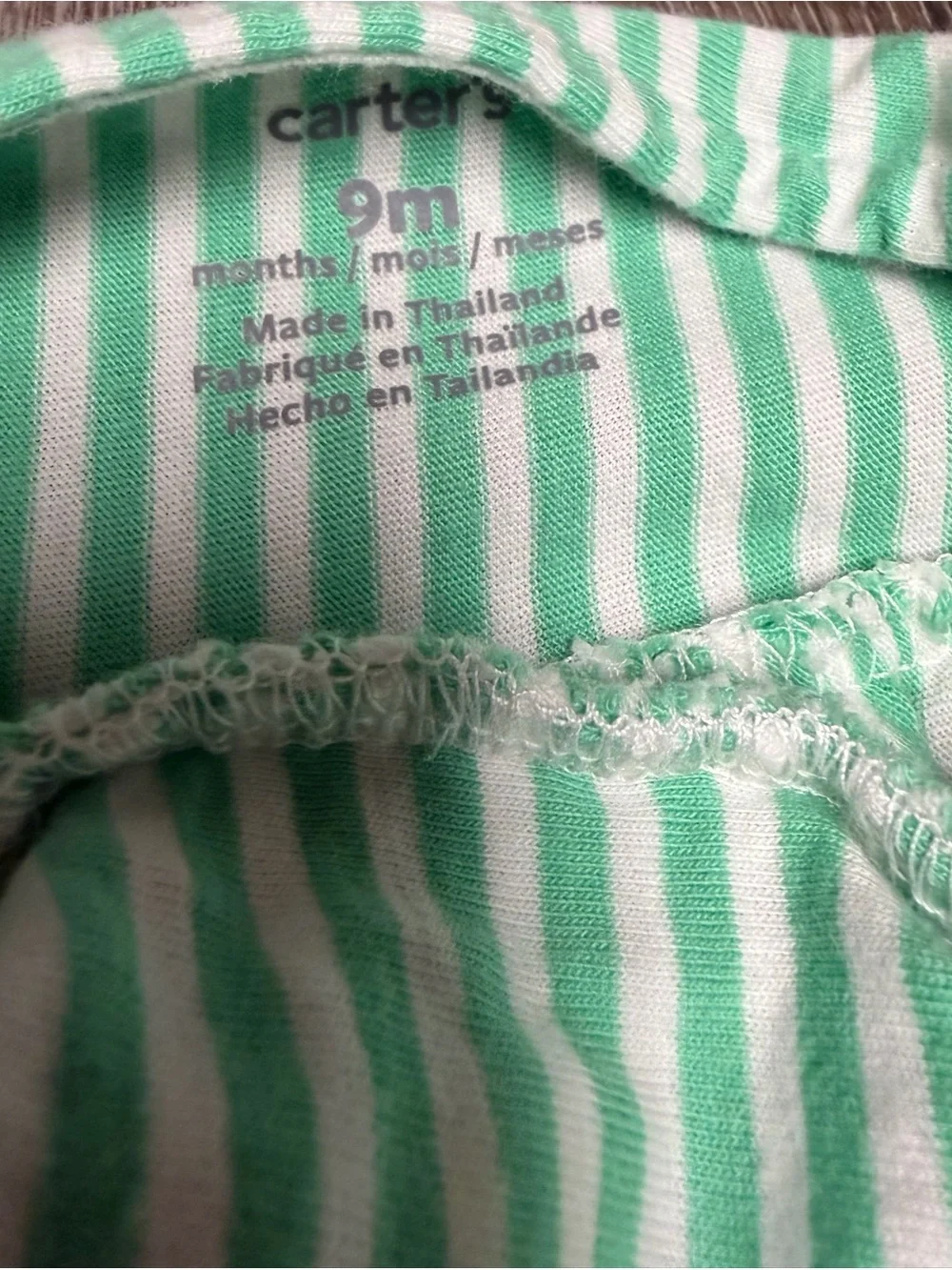 Carter's Mint Green Striped Dress with Floral Smocking & Matching Bloomers